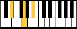 Dis-/Es-Dur-Akkord am Klavier – Grundstellung